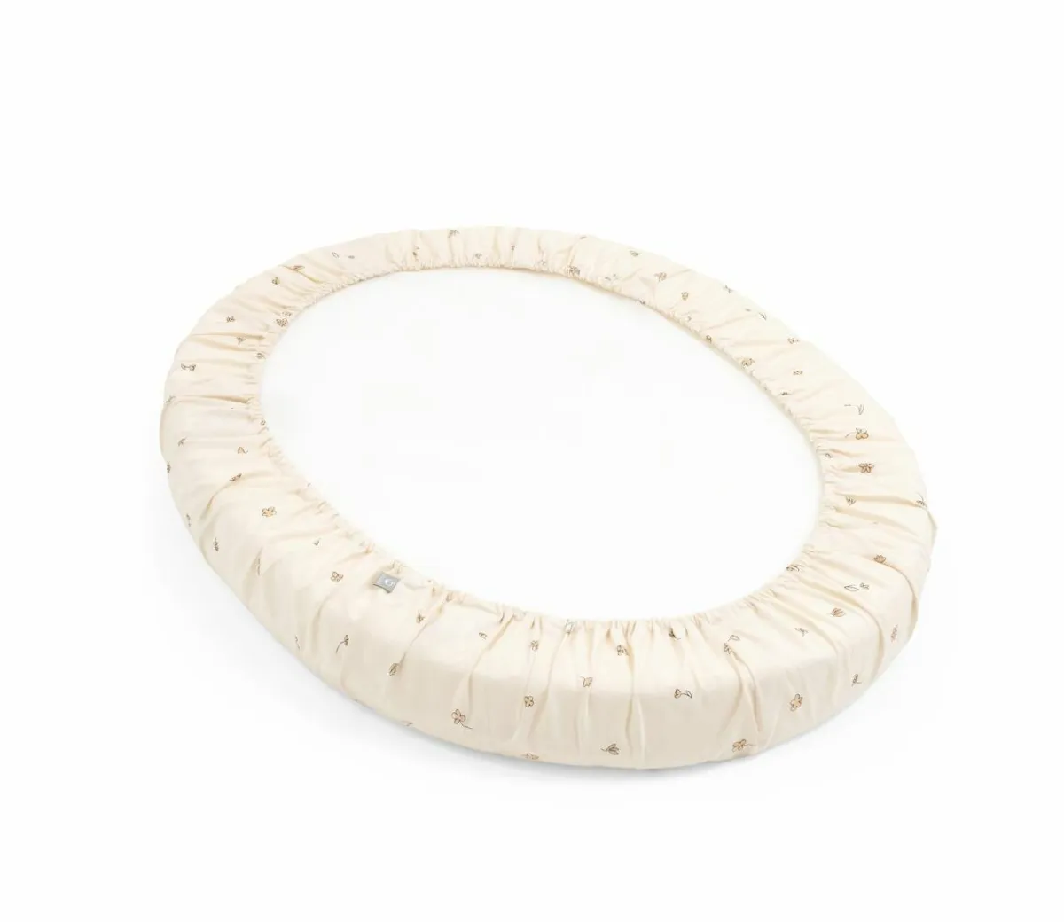 Stokke Bedtextiel * Sleepi Mini Hoeslaken V3 Flower Ecru OCS Beige