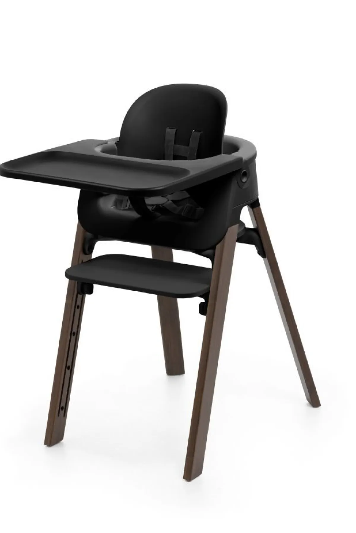 Stokke Meegroeistoelen * Steps Stoel Complete Set met Babyset en Tray – Black/Warm Brown Bruin