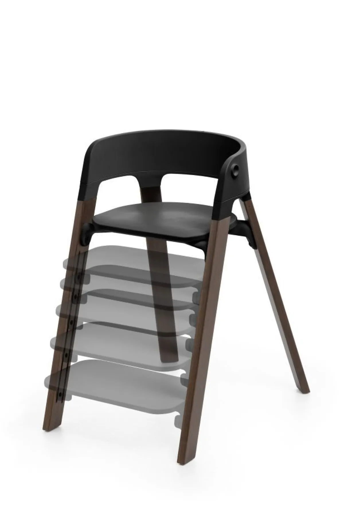 Stokke Meegroeistoelen * Steps Stoel Complete Set met Babyset en Tray – Black/Warm Brown Bruin