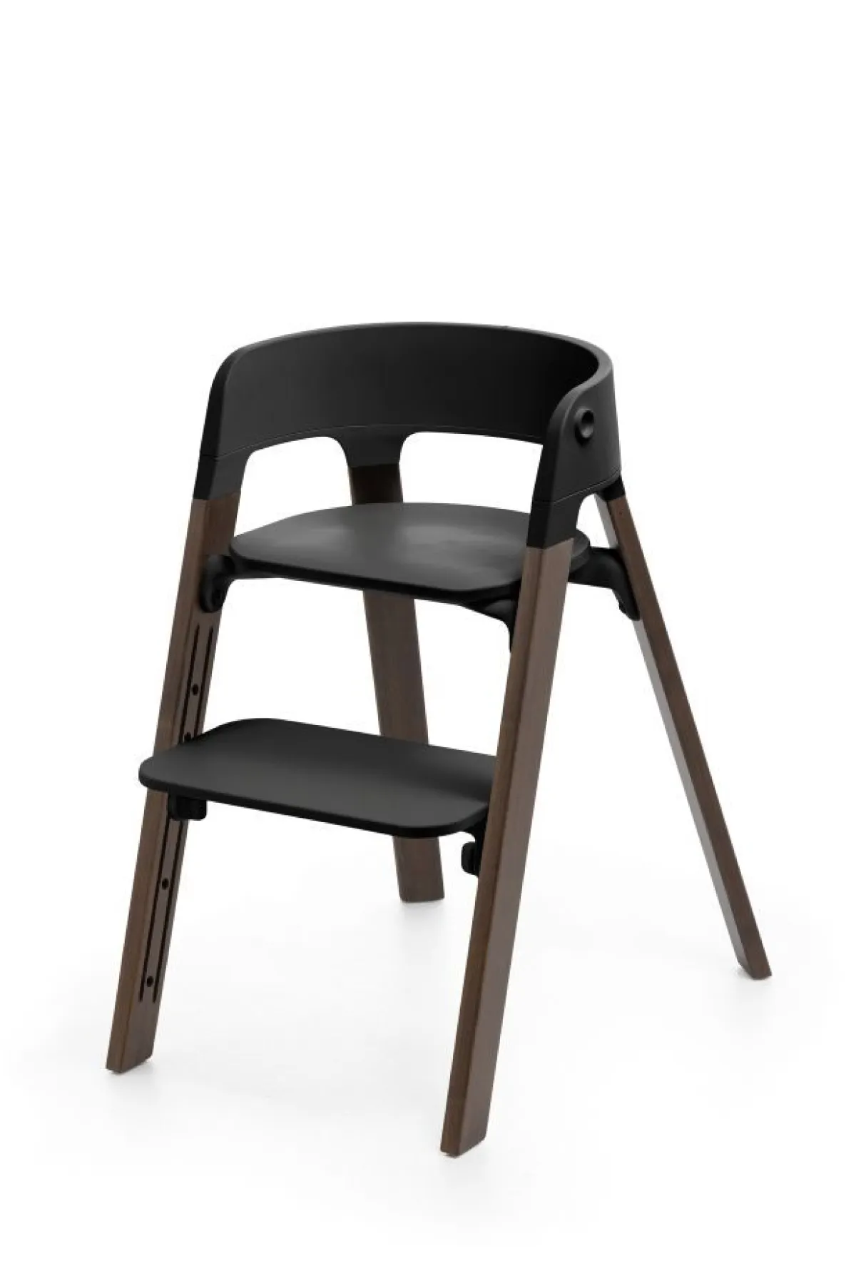 Stokke Meegroeistoelen * Steps Stoel Complete Set met Babyset en Tray – Black/Warm Brown Bruin