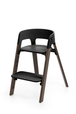 Stokke Meegroeistoelen * Steps Stoel Complete Set met Babyset en Tray – Black/Warm Brown Bruin