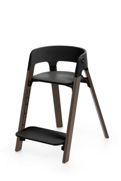 Stokke Meegroeistoelen * Steps Stoel Complete Set met Babyset en Tray – Black/Warm Brown Bruin