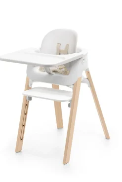 Stokke Meegroeistoelen * Steps Stoel Complete Set met Babyset en Tray – White/Natural Naturel