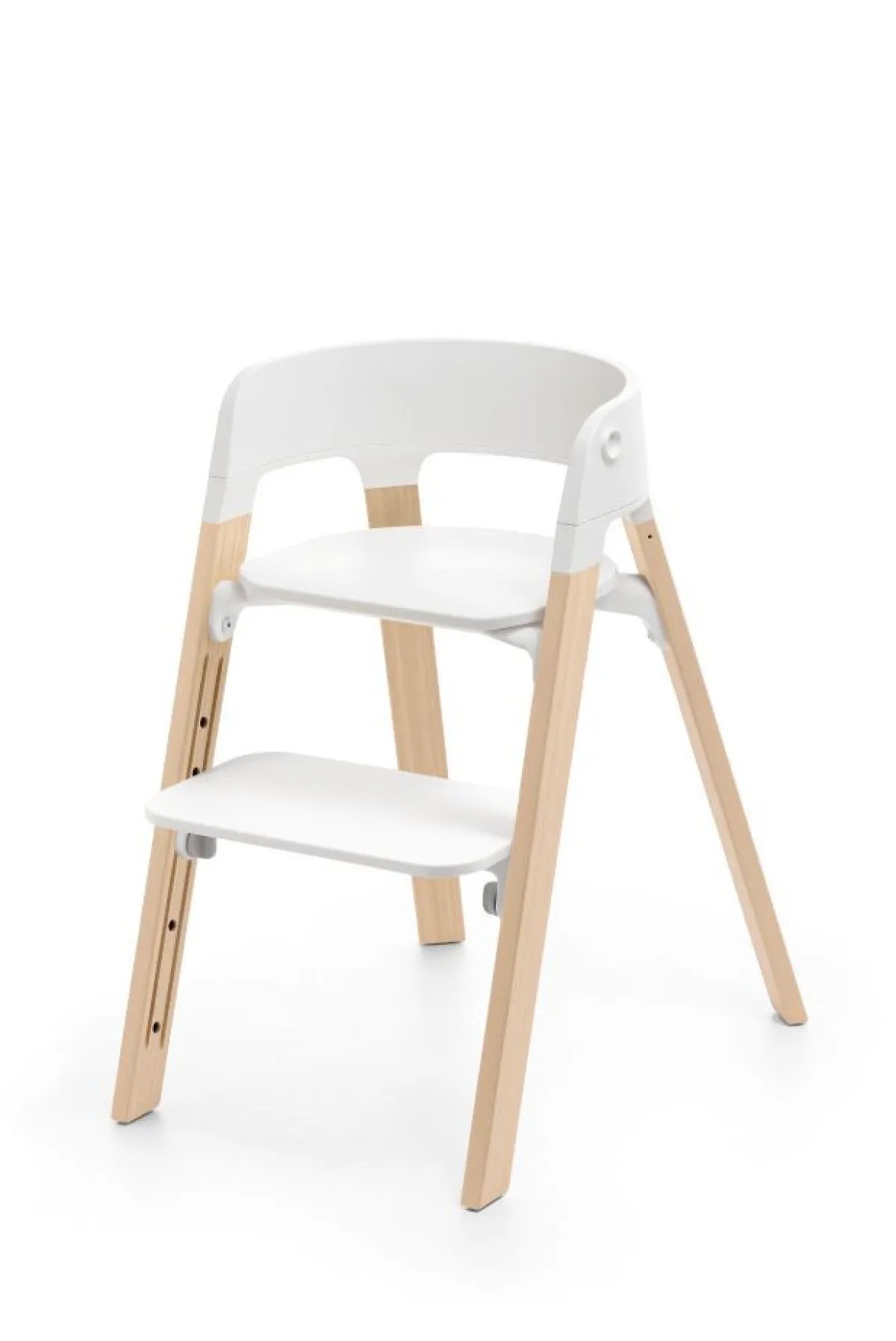 Stokke Meegroeistoelen * Steps Stoel Complete Set met Babyset en Tray – White/Natural Naturel