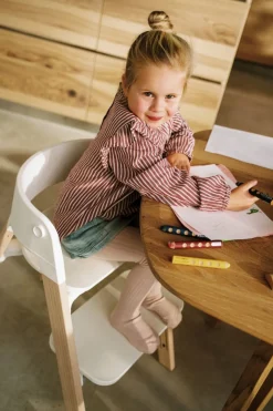 Stokke Meegroeistoelen * Steps Stoel Complete Set met Babyset en Tray – White/Natural Naturel