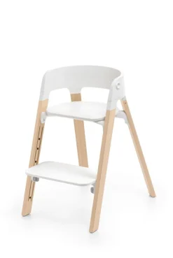 Stokke Meegroeistoelen * Steps Stoel Complete Set met Babyset en Tray – White/Natural Naturel