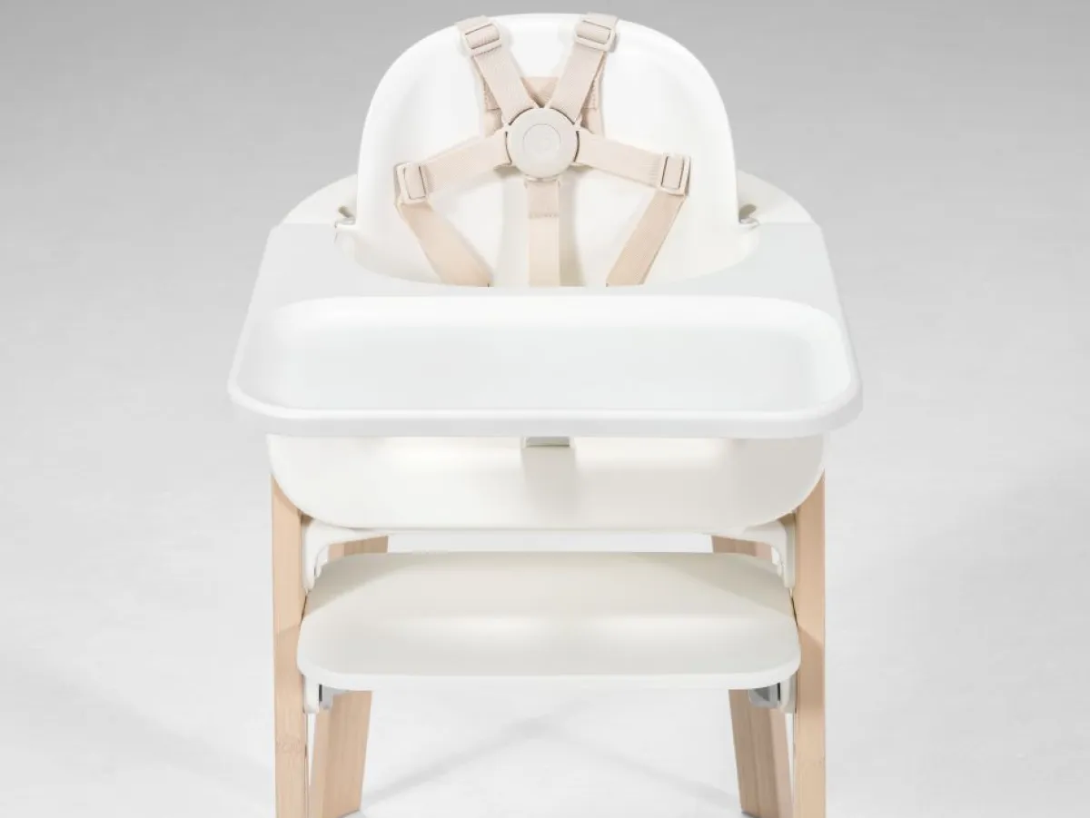 Stokke Meegroeistoelen * Steps Stoel Complete Set met Babyset en Tray – White/Natural Naturel
