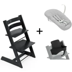 Stokke Meegroeistoelen * Tripp Trapp Black + Newborn Set Zwart