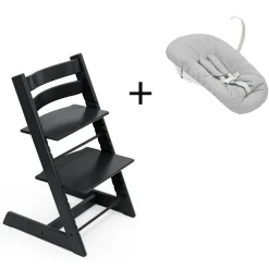 Stokke Meegroeistoelen * Tripp Trapp Black + Newborn Set Zwart