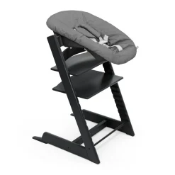Stokke Meegroeistoelen * Tripp Trapp Black + Newborn Set Anthracite Zwart