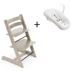Stokke Meegroeistoelen * Tripp Trapp Cashmere Grey + Newborn Set Vanilla White Grijs