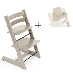 Stokke Meegroeistoelen * Tripp Trapp Cashmere Grey Incl. BabySet² Vanilla White Grijs