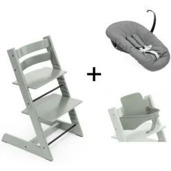 Stokke Meegroeistoelen * Tripp Trapp Glacier Green + Newborn Set Anthracite Groen