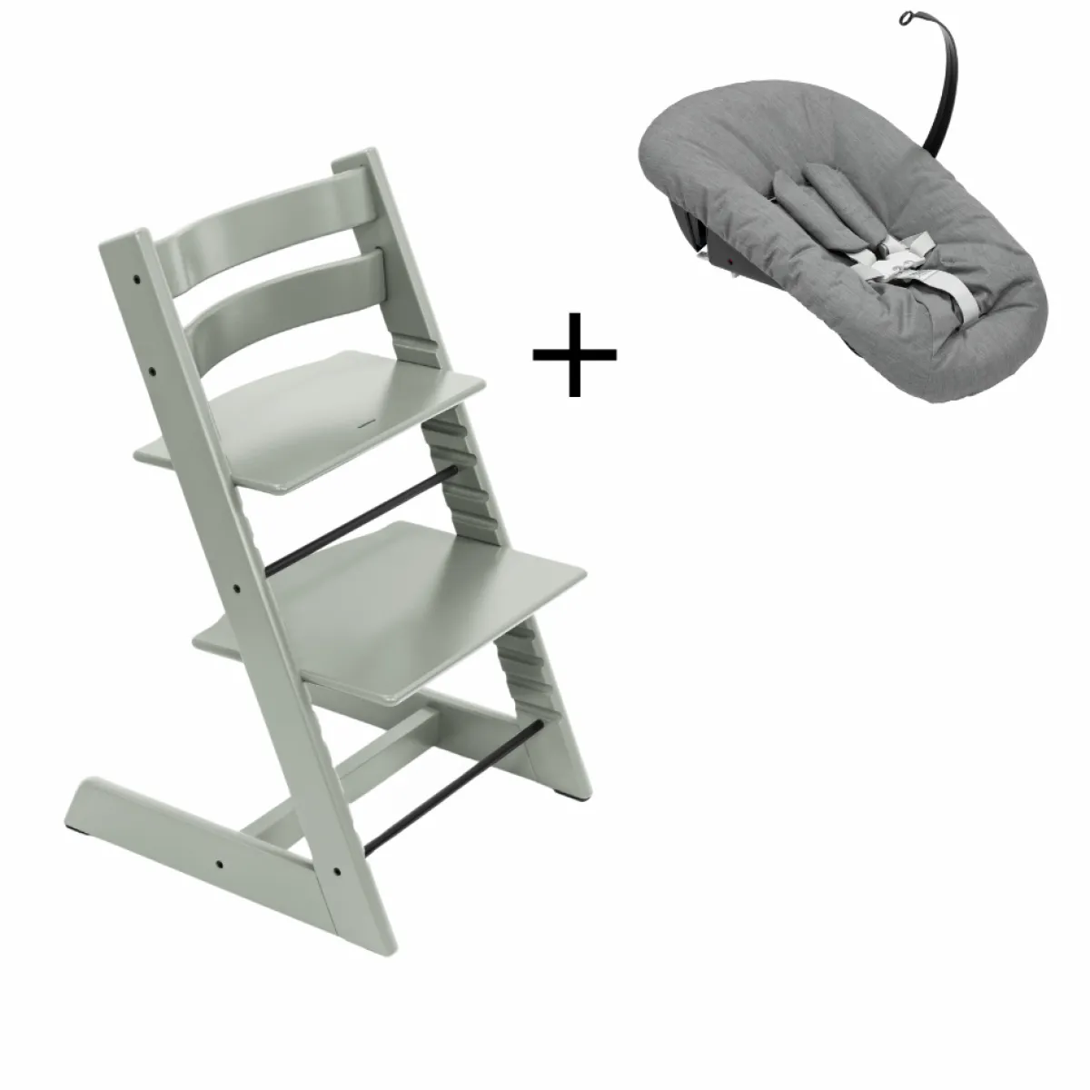 Stokke Meegroeistoelen * Tripp Trapp Glacier Green + Newborn Set Anthracite Groen