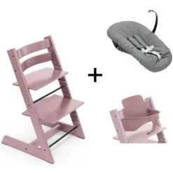 Stokke Meegroeistoelen * Tripp Trapp Heather Mauve + Newborn Set Anthracite Roze