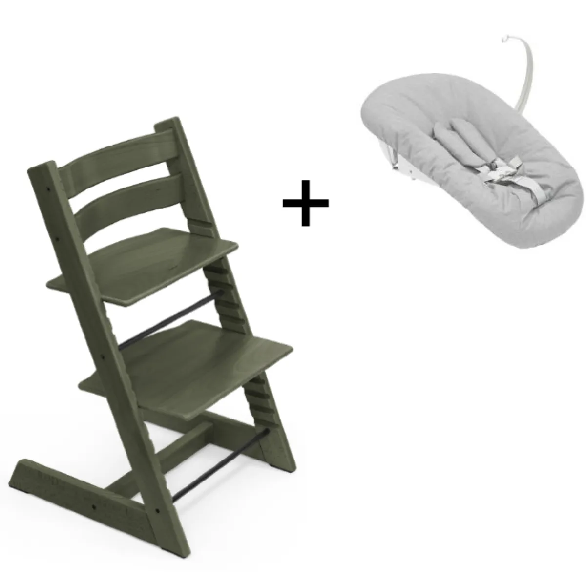 Stokke Meegroeistoelen * Tripp Trapp Marble Green + Newborn Set Groen