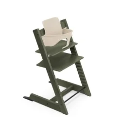 Stokke Meegroeistoelen * Tripp Trapp Marble Green Incl. BabySet² Vanilla White Groen