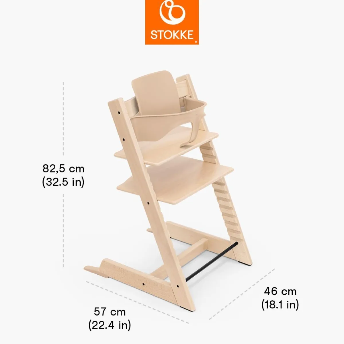 Stokke Meegroeistoelen * Tripp Trapp Natural Incl. BabySet² Naturel