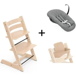 Stokke Meegroeistoelen * Tripp Trapp Natural + Newborn Set Anthracite Naturel