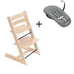 Stokke Meegroeistoelen * Tripp Trapp Natural + Newborn Set Anthracite Naturel
