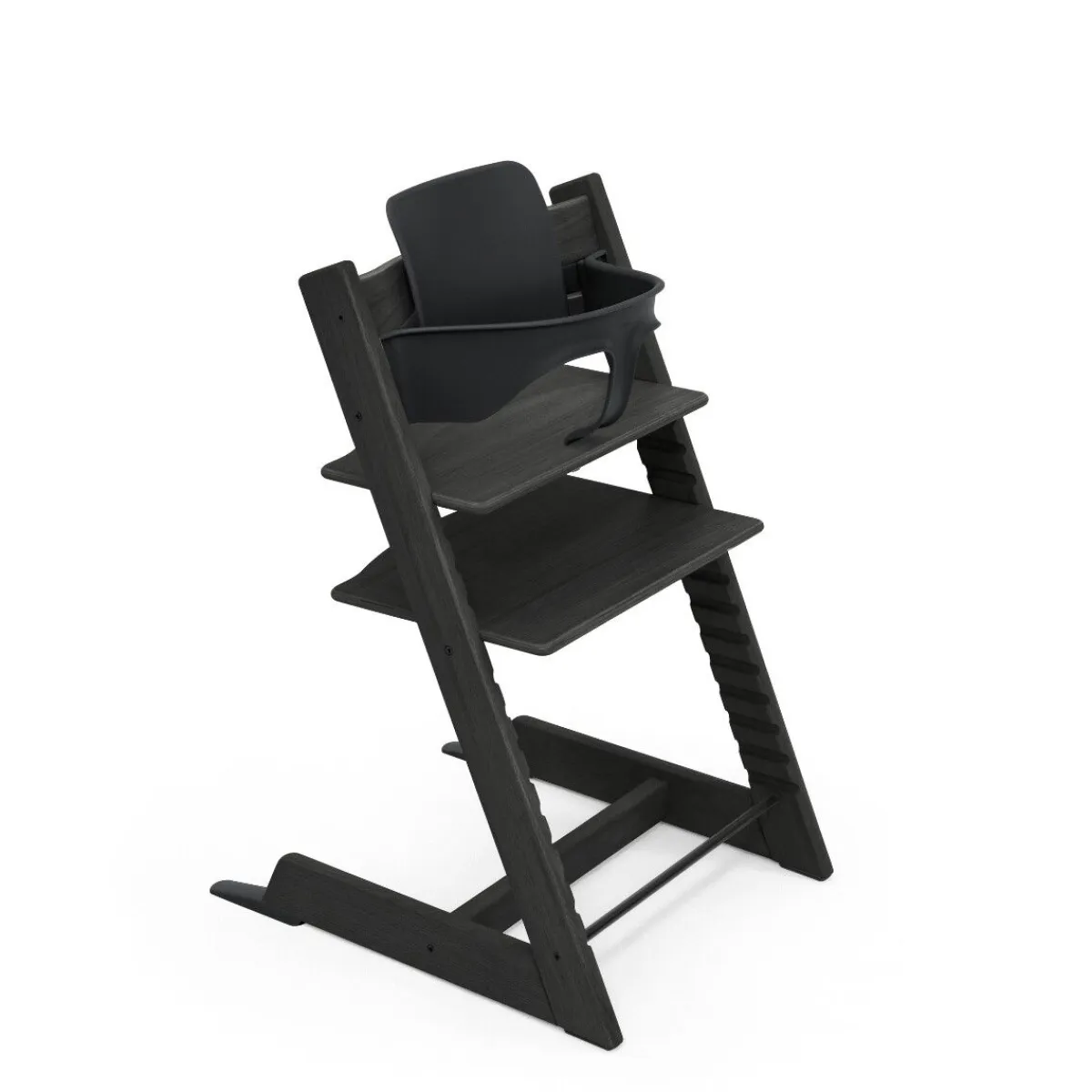 Stokke Meegroeistoelen * Tripp Trapp Oak Black Incl. BabySet² Black Zwart
