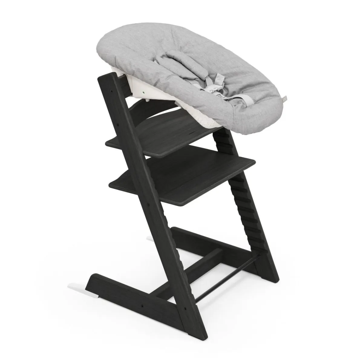 Stokke Meegroeistoelen * Tripp Trapp Oak Black + Newborn Set Zwart