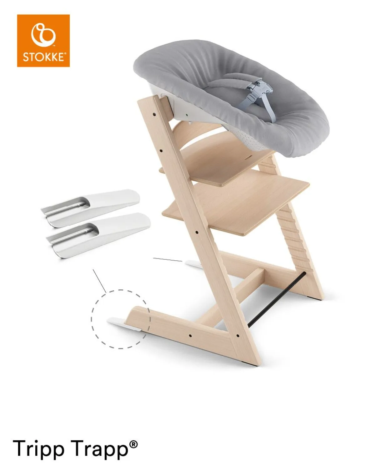 Stokke Meegroeistoelen * Tripp Trapp Oak Black + Newborn Set Zwart