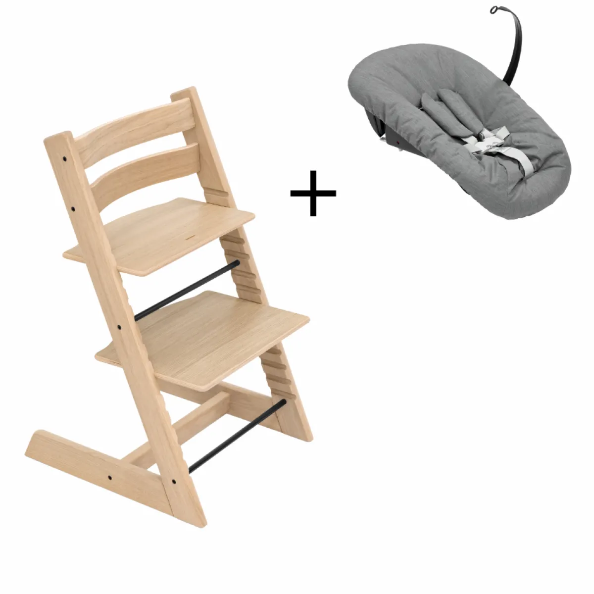 Stokke Meegroeistoelen * Tripp Trapp Oak Natural + Newborn Set Anthracite Naturel