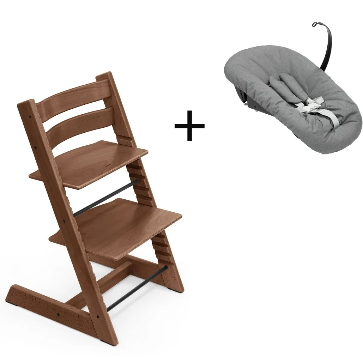 Stokke Meegroeistoelen * Tripp Trapp Oak Warm Brown + Newborn Set Anthracite Bruin