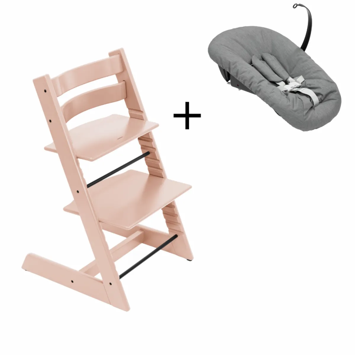 Stokke Meegroeistoelen * Tripp Trapp Serene Pink + Newborn Set Anthracite Roze
