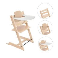Stokke Meegroeistoelen * Tripp Trapp Stoel Bundel met BabySet² en Tray - Natural Naturel