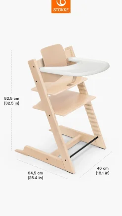 Stokke Meegroeistoelen * Tripp Trapp Stoel Bundel met BabySet² en Tray - Natural Naturel