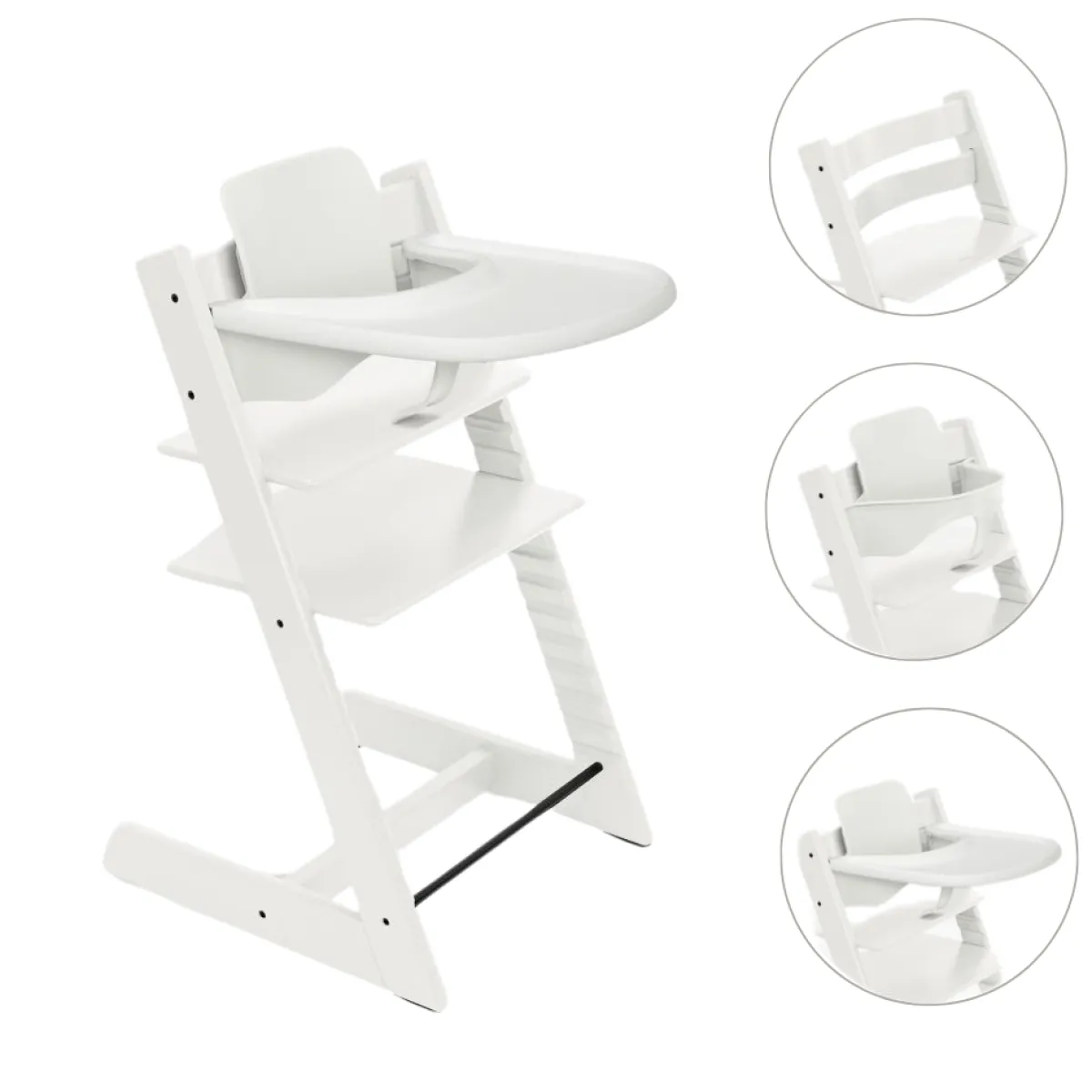 Stokke Meegroeistoelen * Tripp Trapp Stoel Bundel met BabySet² en Tray - White Wit