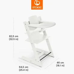 Stokke Meegroeistoelen * Tripp Trapp Stoel Bundel met BabySet² en Tray - White Wit
