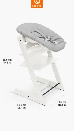 Stokke Meegroeistoelen * Tripp Trapp Stoel Bundel met BabySet² White en Newborn Set Grey Wit