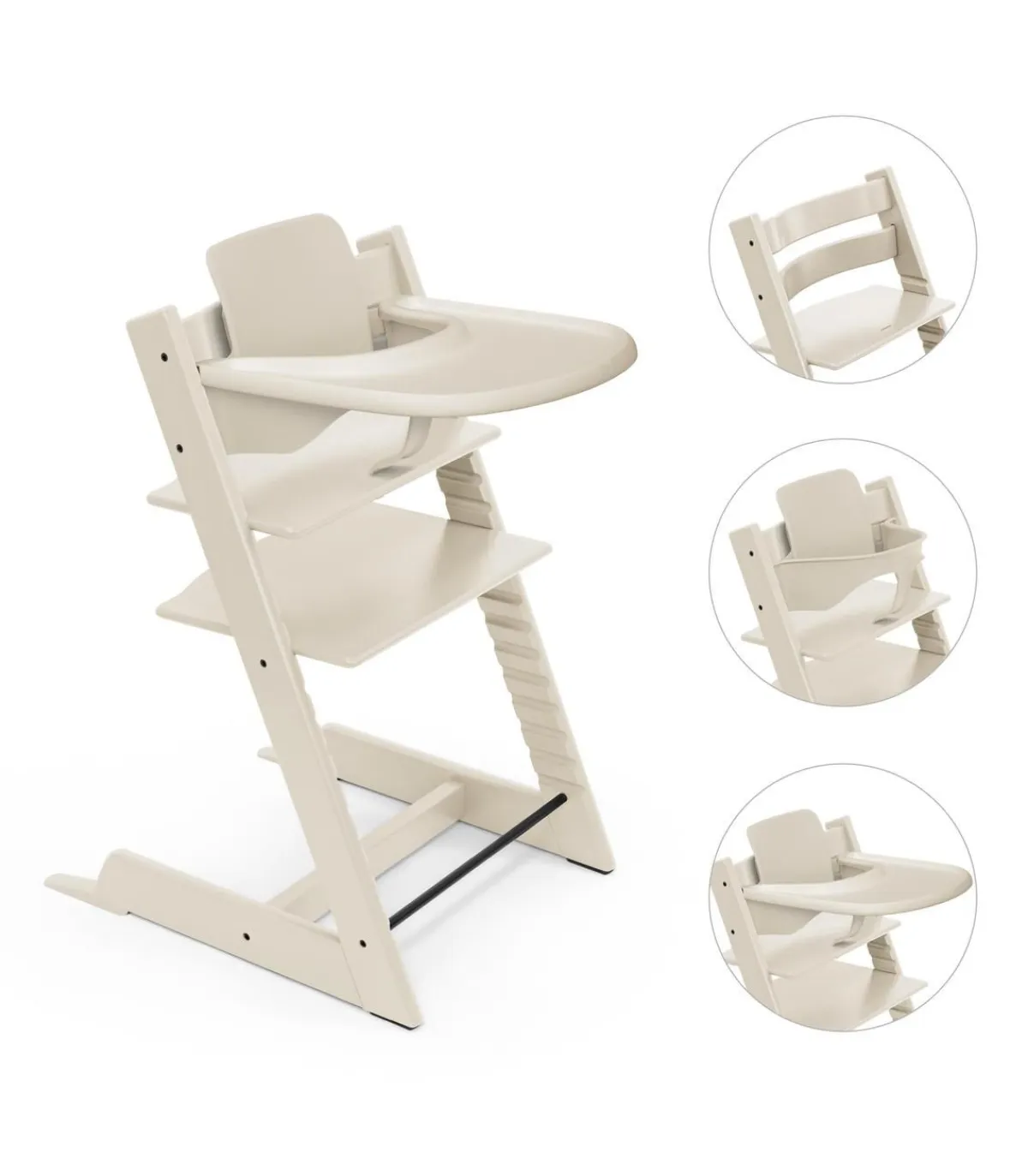 Stokke Meegroeistoelen * Tripp Trapp Stoel Bundel met BabySet² en Tray - Vanilla White Wit