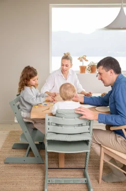 Stokke Meegroeistoelen * Tripp Trapp Stoel Bundel met BabySet² Glacier Green en Newborn Set Grey Groen