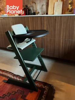 Stokke Meegroeistoelen * Tripp Trapp Stoel Marble Green Bundel met BabySet² en Tray - Black Groen