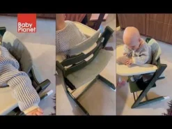Stokke Meegroeistoelen * Tripp Trapp Stoel Marble Green Bundel met BabySet² en Tray - Black Groen