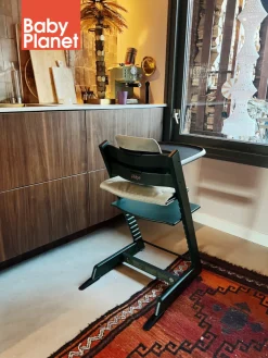 Stokke Meegroeistoelen * Tripp Trapp Stoel Marble Green Bundel met BabySet² en Tray - Black Groen
