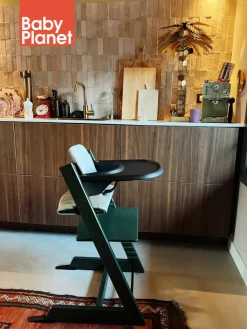 Stokke Meegroeistoelen * Tripp Trapp Stoel Marble Green Bundel met BabySet² en Tray - Black Groen