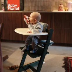 Stokke Meegroeistoelen * Tripp Trapp Stoel Marble Green Bundel met BabySet² en Tray - Vanilla White Groen