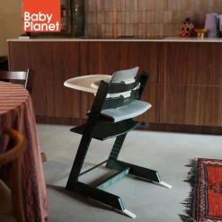 Stokke Meegroeistoelen * Tripp Trapp Stoel Marble Green Bundel met BabySet² en Tray - Vanilla White Groen