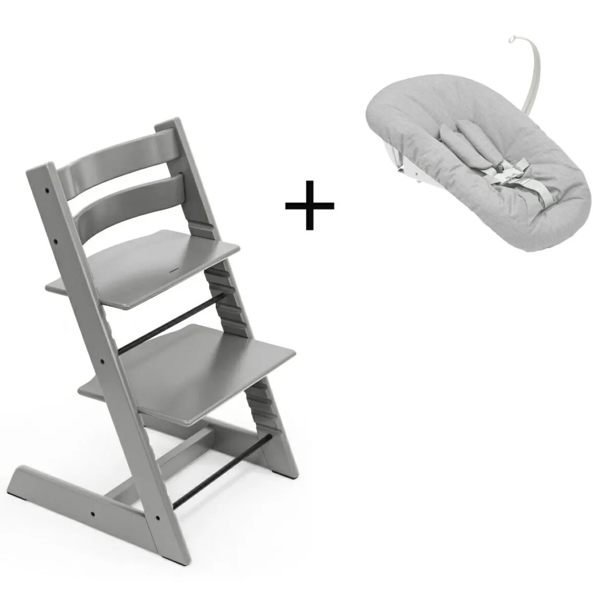 Stokke Meegroeistoelen * Tripp Trapp Storm Grey + Newborn Set Grijs