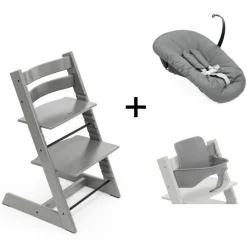 Stokke Meegroeistoelen * Tripp Trapp Storm Grey + Newborn Set Anthracite Grijs