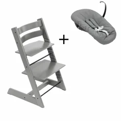 Stokke Meegroeistoelen * Tripp Trapp Storm Grey + Newborn Set Anthracite Grijs