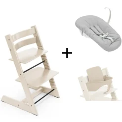 Stokke Meegroeistoelen * Tripp Trapp Vanilla White + Newborn Set Wit