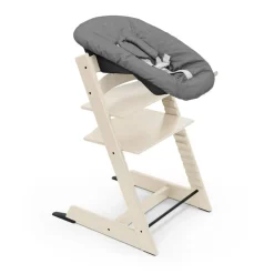 Stokke Meegroeistoelen * Tripp Trapp Vanilla White + Newborn Set Anthracite Wit
