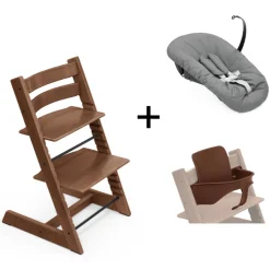 Stokke Meegroeistoelen * Tripp Trapp Warm Brown + Newborn Set Anthracite Bruin