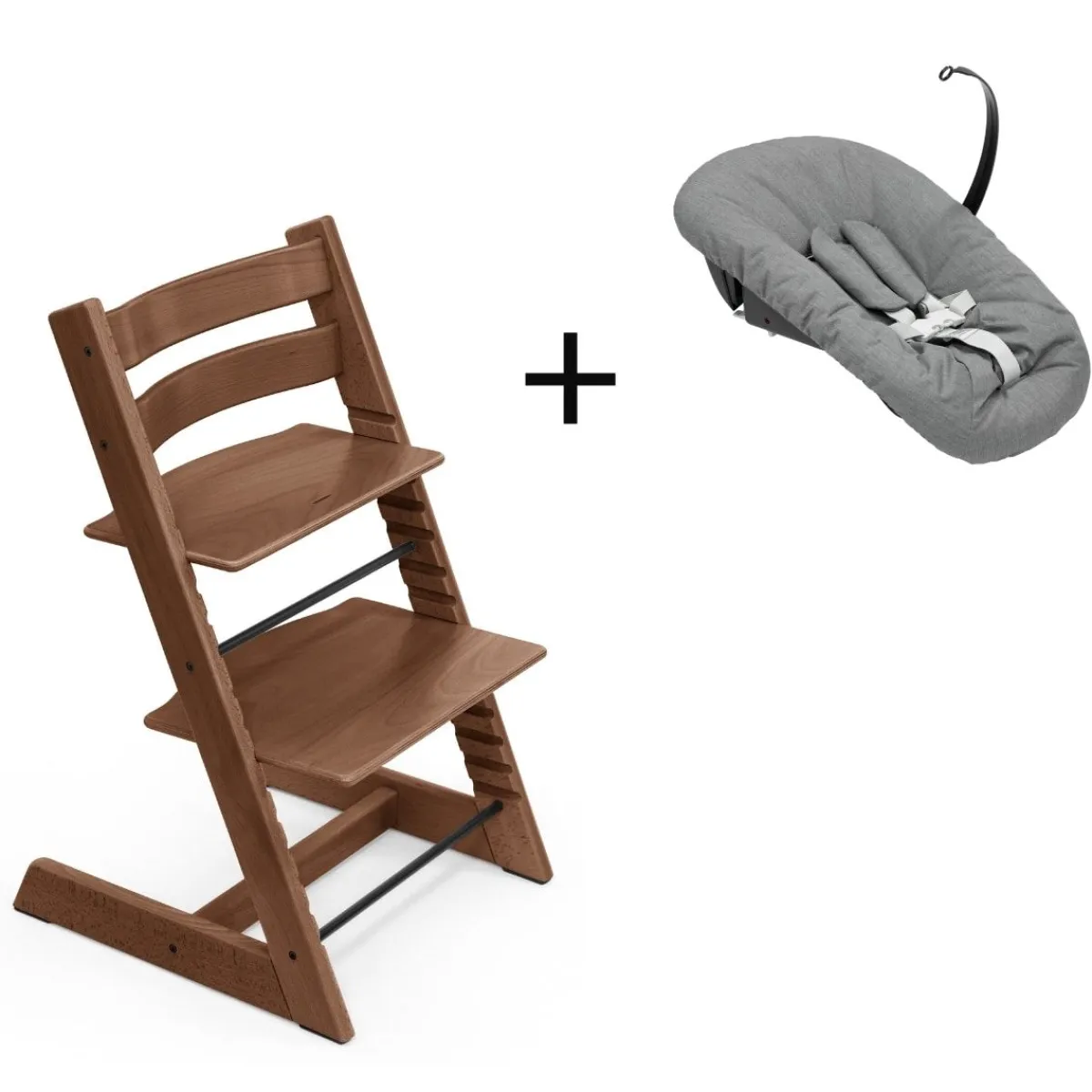 Stokke Meegroeistoelen * Tripp Trapp Warm Brown + Newborn Set Anthracite Bruin